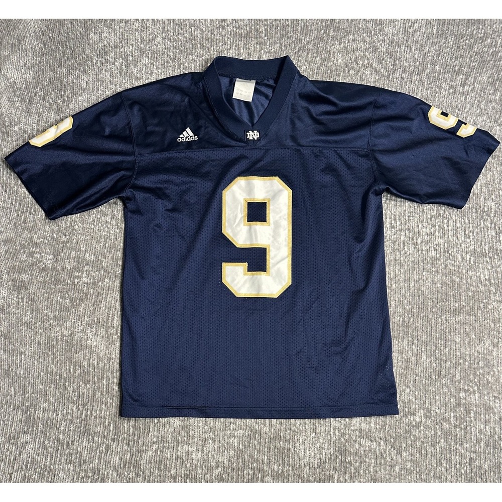 Y2K Adidas Notre Dame #9 Football Jersey Blue NCAA Men's M